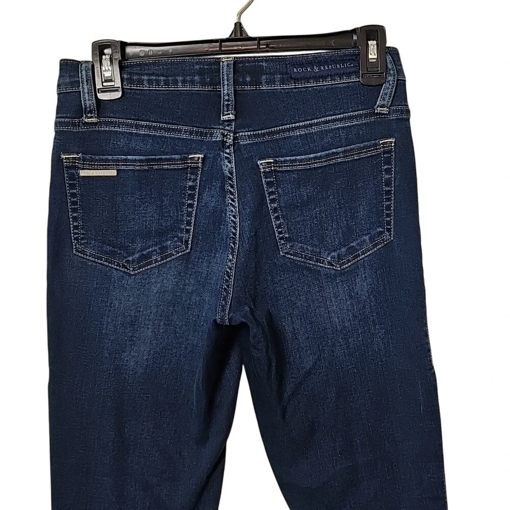 Rock & Republic Darkwash Skinny Jeans Womens Size 4M Stretch Jean - Picture 6 of 7